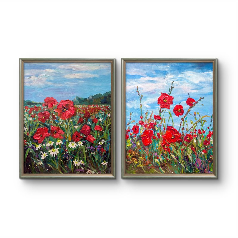 Poppies Under Summer Skies Acrylic On Canvas Panel 11X14 Each